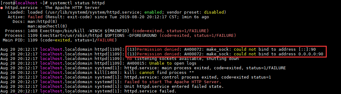 解决SELinux导致Apache更改端口后无法启动的问题